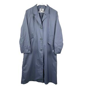 The Totes Coat Womens 12 Slate Blue Full Length Trench Coat 3 Button Front